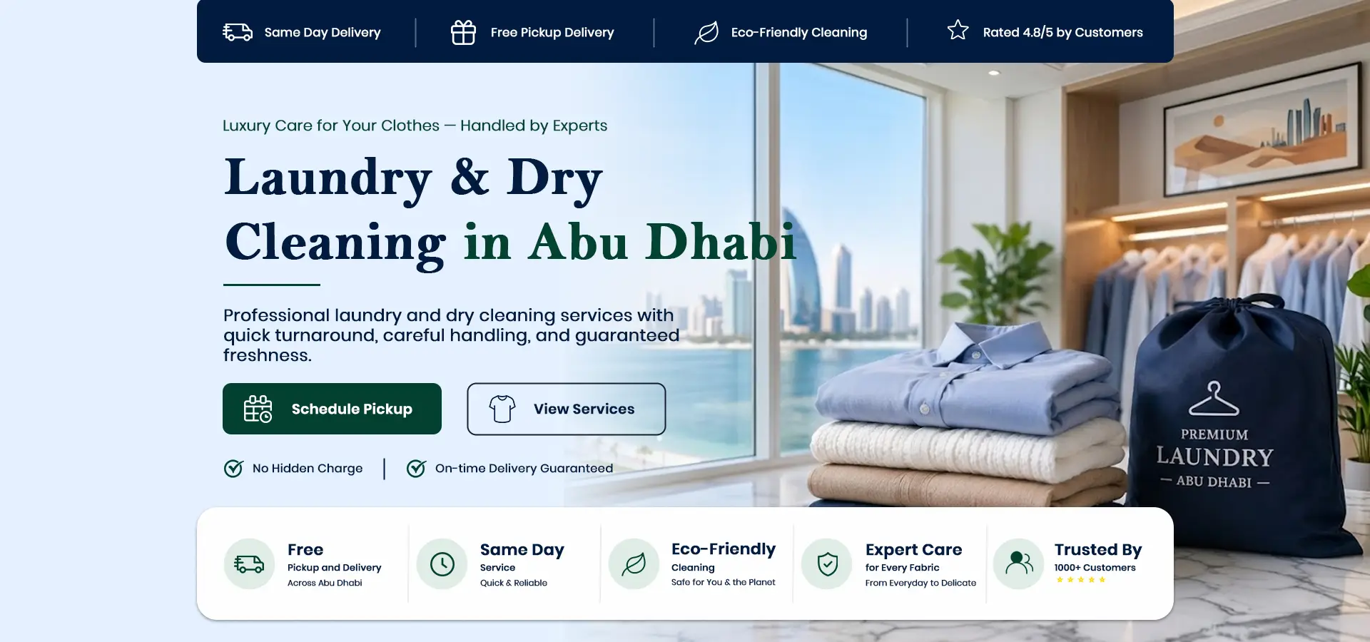 Laundry And Dry Cleaning Abu Dhabhi Desktop Banner Image