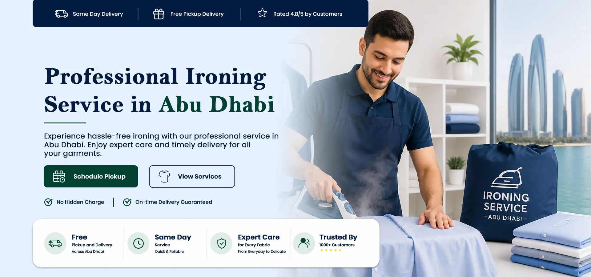 Ironing Services Banner Image Desktop