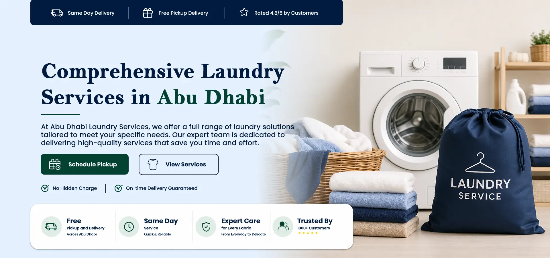 Laundry Service Page Desktop Banner Image