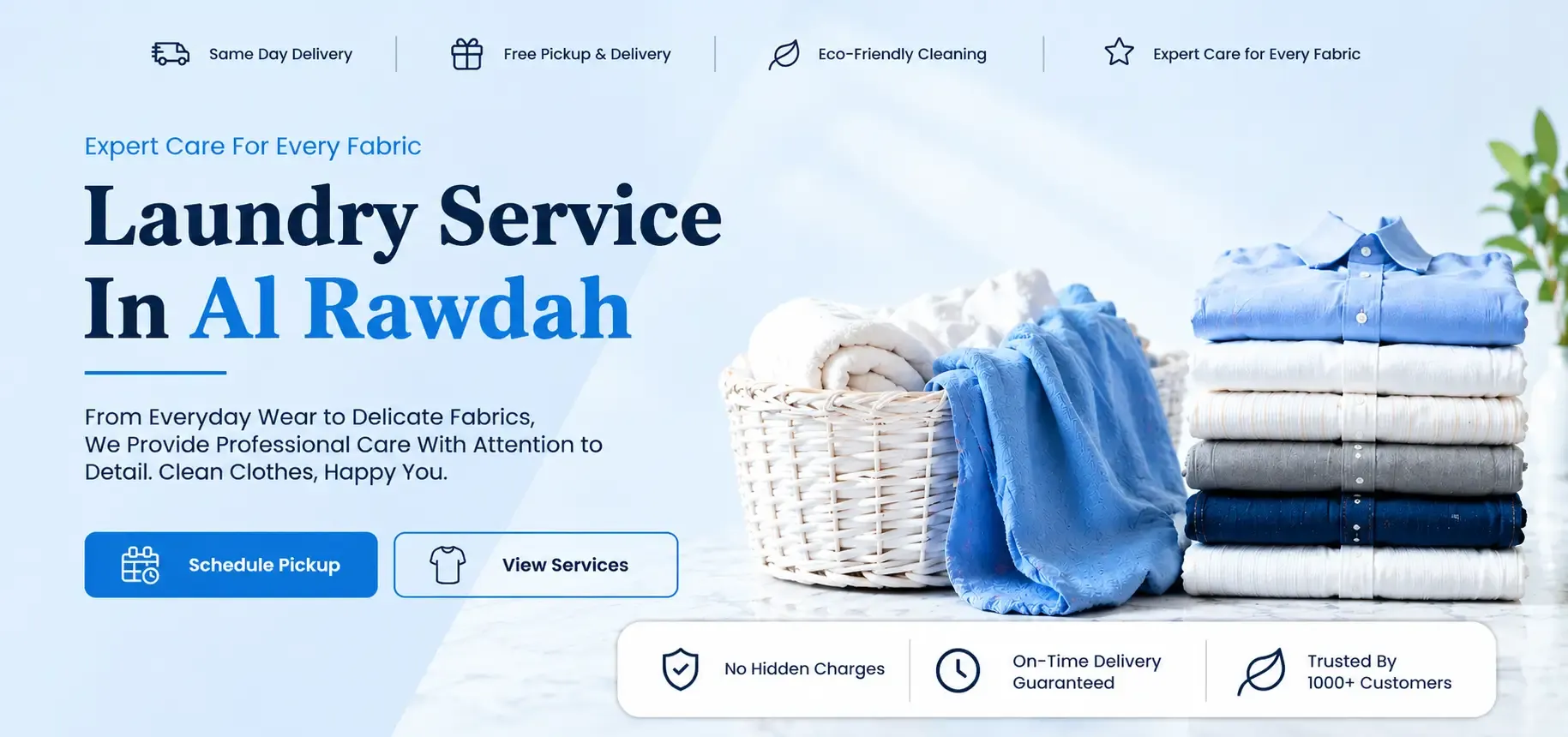 Laundry Service in Al Rawdah Desktop Banner Image
